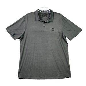 Maven Co-op Polo Shirt Men XL Gray Micro Stripe Performance Stretch Short Sleeve
